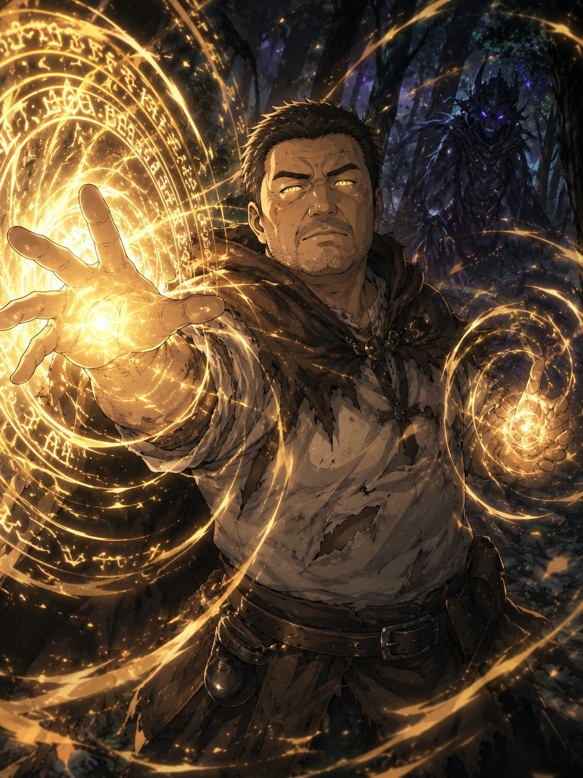 異世界で魔法を放つおじさん