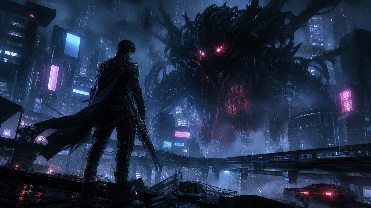 近未来都市で魔獣と対峙するL級覚醒者・白貫以織
