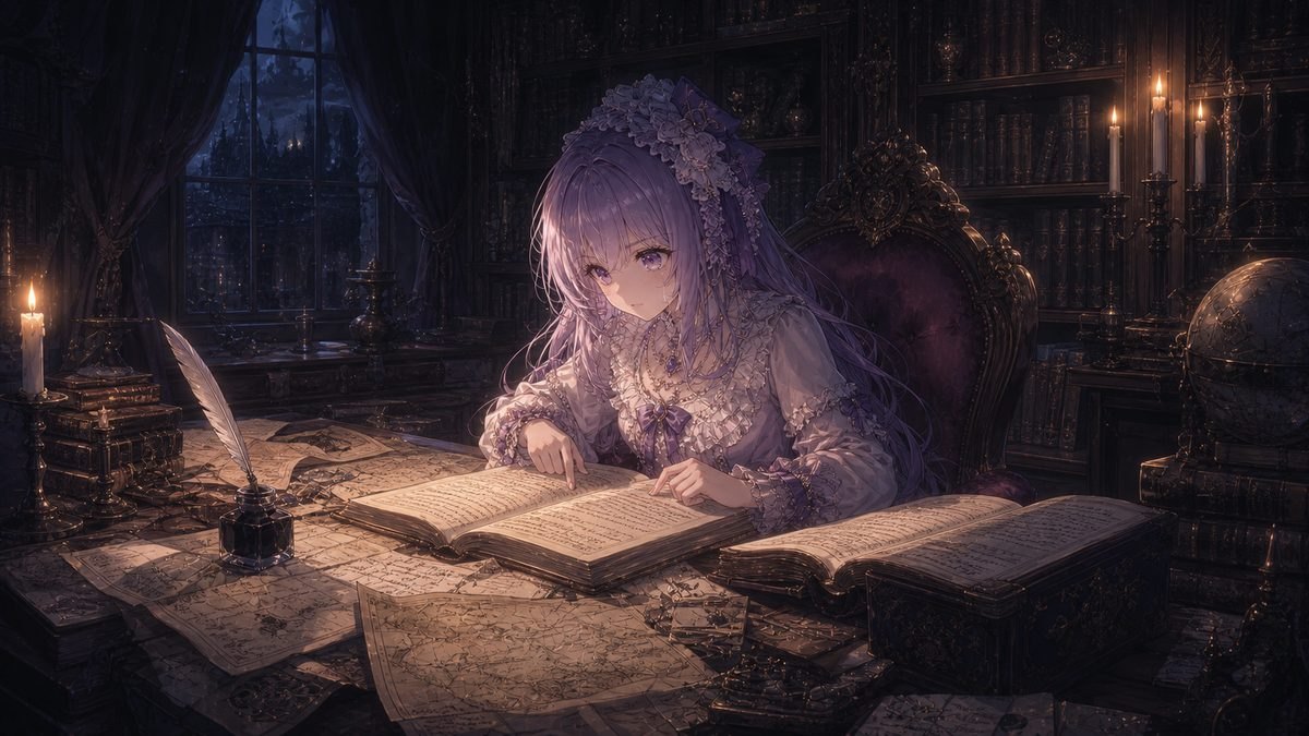 運命に抗うため書物を調べる姿のイメージ