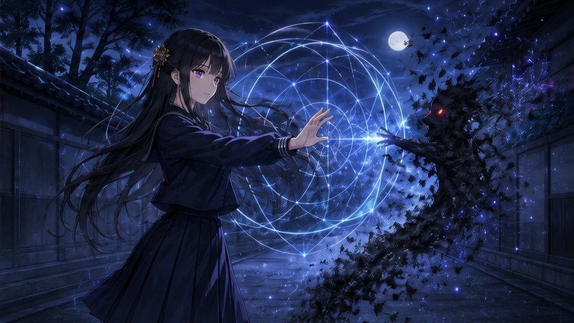 妖魔を祓う一瀬華のイメージ
