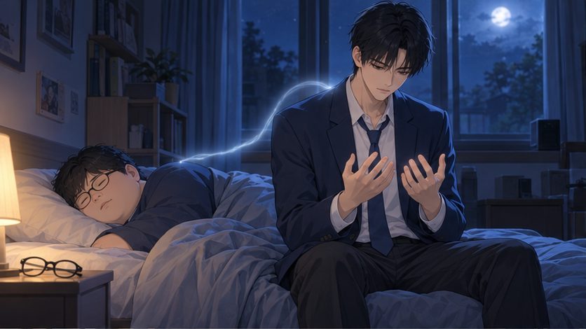 眠ると、もう一方の体が目を覚ます(イメージイラスト)