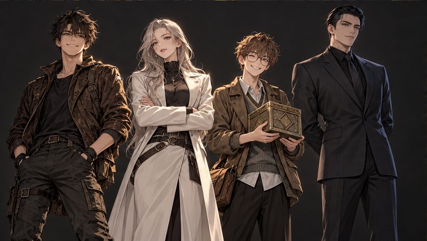 並び立つ4人の登場人物のイメージ